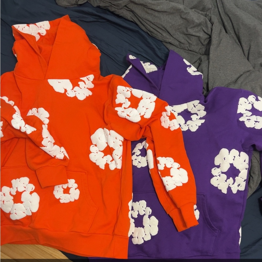 Orange and Purple Floral Men's Cardigan Sweater